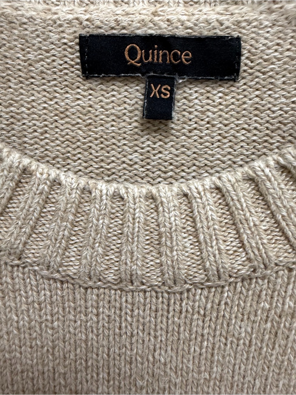 Quince Boyfriend Crew Sweater Organic Cotton in Cement Marl Size XS - Picture 8 of 8